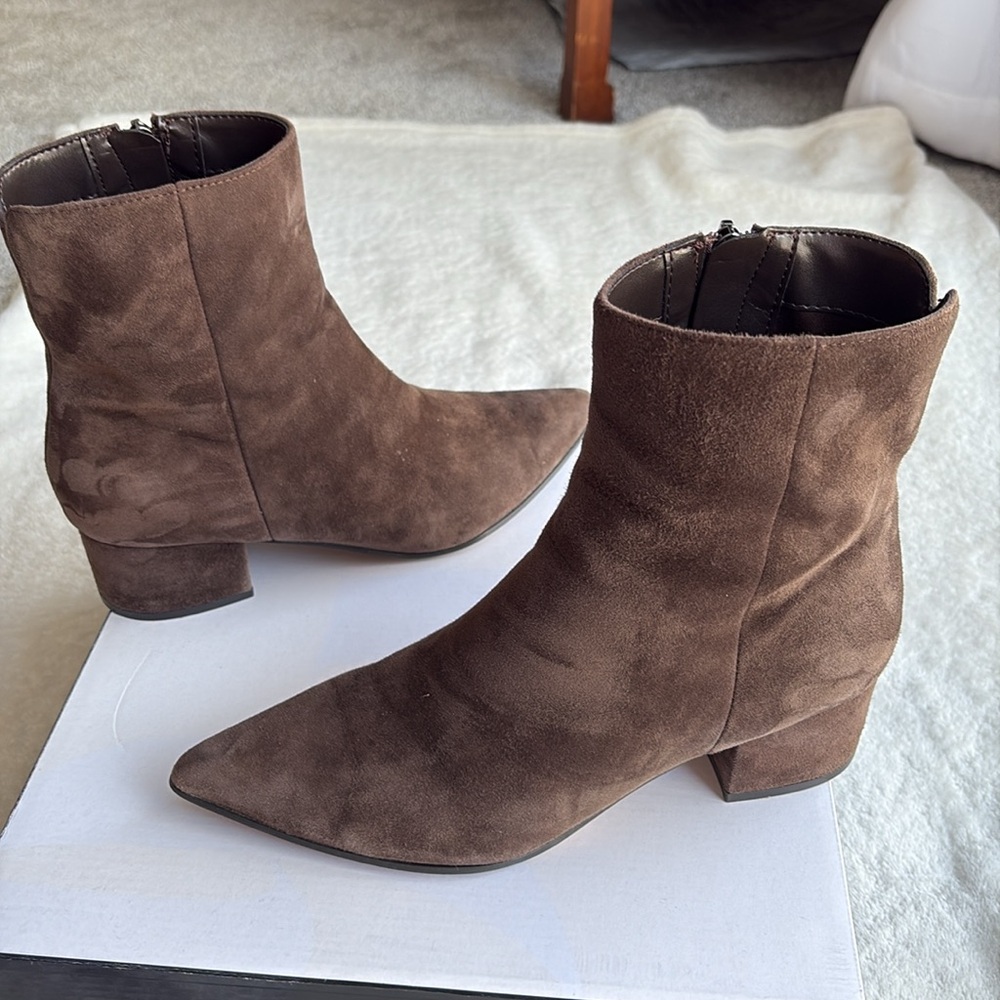 Nine West Brown Suede Ankle Boots - Picture 3 of 7